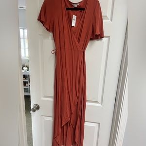 Coral/Orange American Eagle Wrap Dress